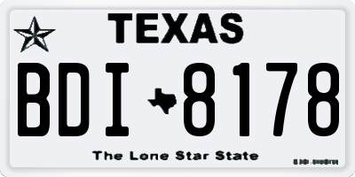 TX license plate BDI8178