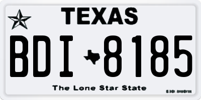 TX license plate BDI8185