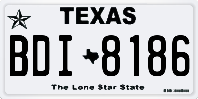 TX license plate BDI8186
