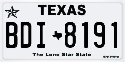 TX license plate BDI8191