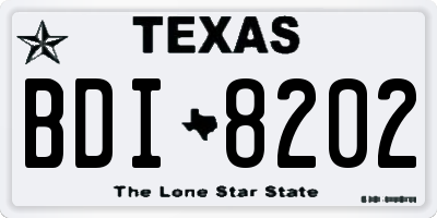 TX license plate BDI8202