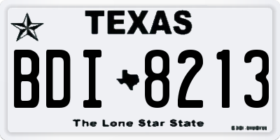 TX license plate BDI8213