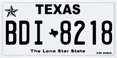 TX license plate BDI8218