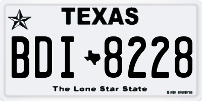 TX license plate BDI8228