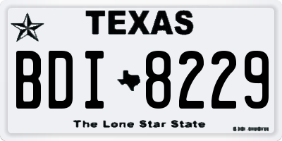 TX license plate BDI8229