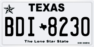 TX license plate BDI8230