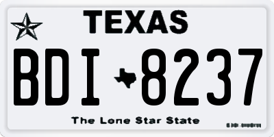 TX license plate BDI8237