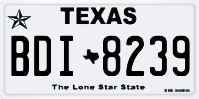 TX license plate BDI8239