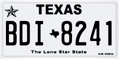 TX license plate BDI8241