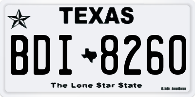 TX license plate BDI8260