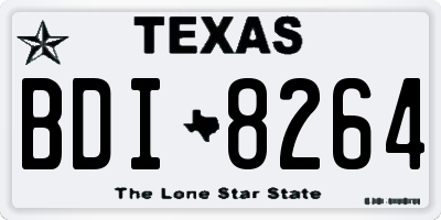 TX license plate BDI8264