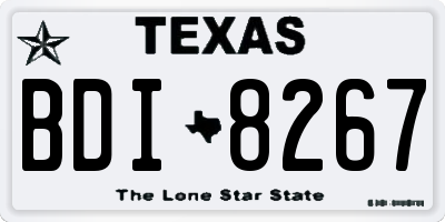 TX license plate BDI8267