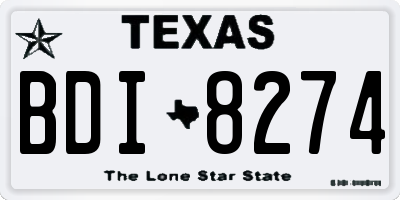 TX license plate BDI8274
