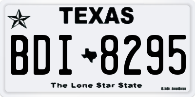 TX license plate BDI8295