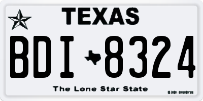 TX license plate BDI8324