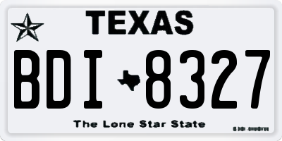 TX license plate BDI8327