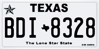 TX license plate BDI8328