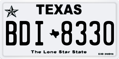 TX license plate BDI8330