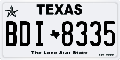 TX license plate BDI8335
