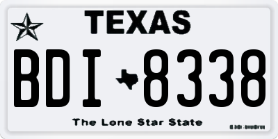 TX license plate BDI8338