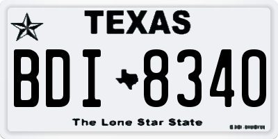 TX license plate BDI8340