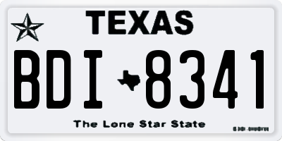 TX license plate BDI8341