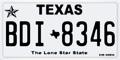 TX license plate BDI8346