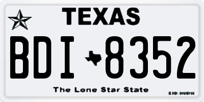 TX license plate BDI8352