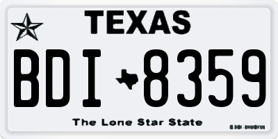 TX license plate BDI8359