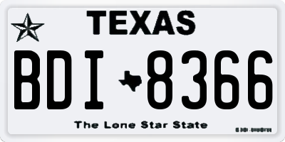 TX license plate BDI8366