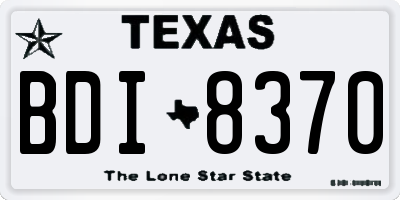 TX license plate BDI8370