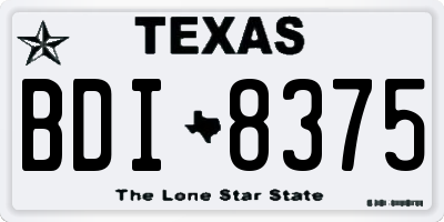 TX license plate BDI8375