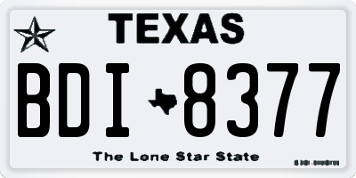 TX license plate BDI8377