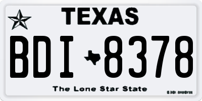 TX license plate BDI8378