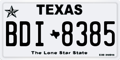 TX license plate BDI8385