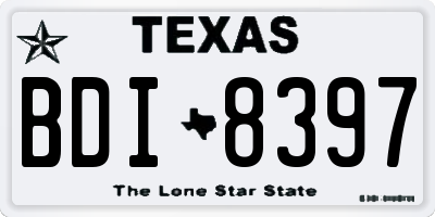 TX license plate BDI8397