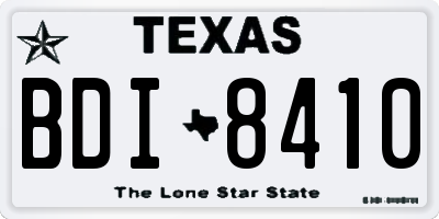 TX license plate BDI8410