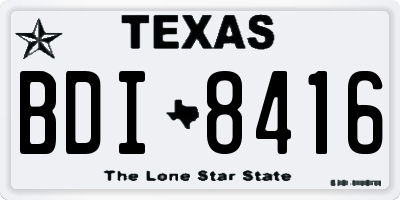 TX license plate BDI8416