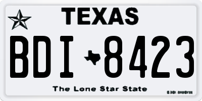 TX license plate BDI8423