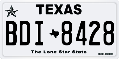 TX license plate BDI8428