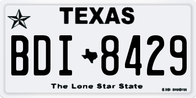 TX license plate BDI8429