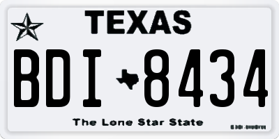 TX license plate BDI8434