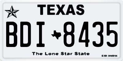 TX license plate BDI8435