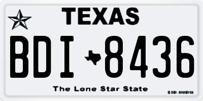 TX license plate BDI8436