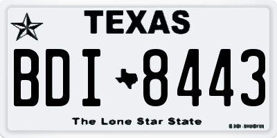 TX license plate BDI8443