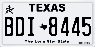 TX license plate BDI8445