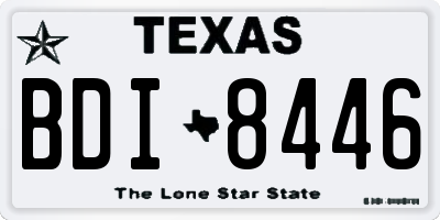 TX license plate BDI8446