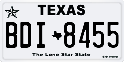 TX license plate BDI8455