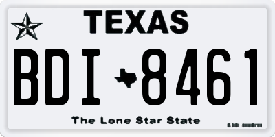 TX license plate BDI8461