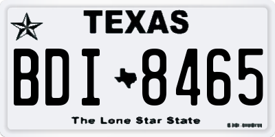TX license plate BDI8465
